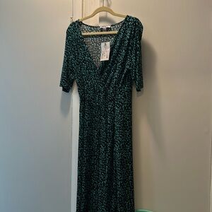 Blue and Black Nine & Co Size L dress with tie